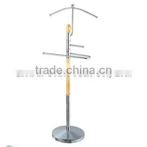 Hotel Furniture Metal Free Standing Wooden Coat Rack thumbnail-6