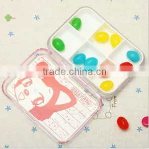 Custom Cartoon 6 Compartment Plastic Pill Box,custom Plastic Pill Storage Box Supplier,custom Made Plastic Pill Box Supplier thumbnail-1