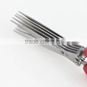 Multifunction Kitchen Tools Ergonomic Design 5 Blades Stainless Steel Scissors thumbnail-6