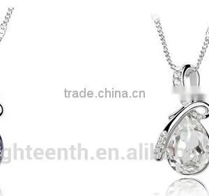 2016 Cheap Women's Rhinestone Chain Crystal Pendent Necklace Waterdrop Jewelry Xmas Christmas Gift for Decoration thumbnail-3