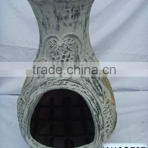 Clay Chimney With Metal Stand, Fire Shelf and Lid thumbnail-1
