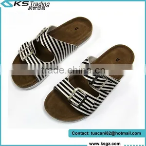 Newest 2015 Ladies Sandal Shoes With Double Strap Mule Striped thumbnail-1