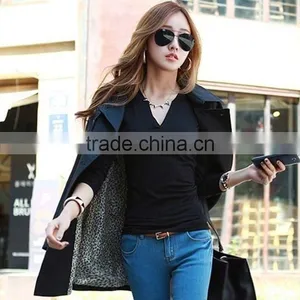 FASHION WOMEN V NECK CASUAL LONG SLEEVE T SHIRT TOPS thumbnail-4