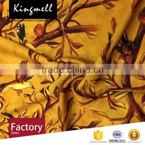 Custom Little Birds Digital Printed Silk Crepe De Chine Fabric for Lady Dress thumbnail-2