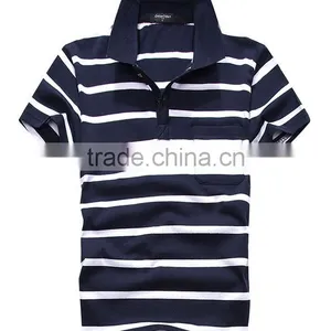 China Supplier New Design Custom Striped Polo Shirt PLS-12 thumbnail-4
