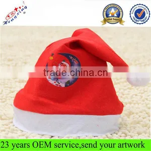Custom Printing Christmas Hat Plush Christmas Hat in Stocks With Polar Fleece thumbnail-1