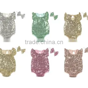 Hot Sale New Style Romper Baby Girl's Full Sequin Romper, Pretty Baby One pc Clothing thumbnail-1