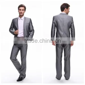 Silver Latest Design Coat Pant Men Suit thumbnail-1