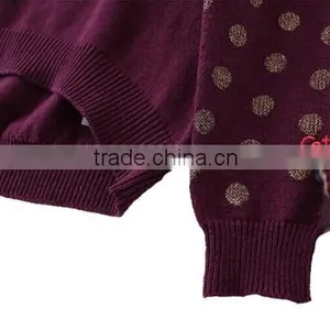Polka Dot New Design Knitted Kids Pullover Sweater Front Short Back Long Girls Knitwear thumbnail-4