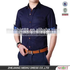 2016 Men Embroidered Floral Printed Slim Fit Casual Shirt thumbnail-1