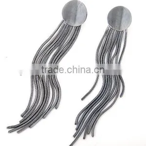 Alloy Contracted Tassels Circular Temperament Gold Earrings thumbnail-2