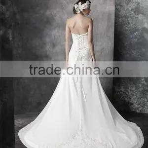 2017 Hot Sale Bridal Wedding Dress Bridal Gown Wholesale Price High Chiffon Wedding Dress AS293 thumbnail-3