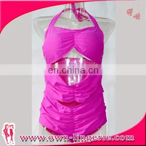 2015 New Hot Spandex Big Size Swimwear Bikini for Fat Woman thumbnail-1
