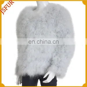 Wholesale Hot Style Warm Winter Turkey Feather Fur Winter Coat thumbnail-1