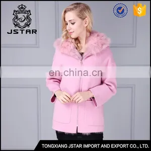 Charming Lady Winter Wool Cashmere Coat With Fur Lining thumbnail-1
