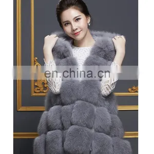Russian Style Fox Fur Vest With Hat Real Fox Fur Gilet For Women thumbnail-4