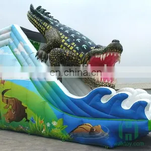 Jurassic Park Strong PVC Inflatable Dinosaur Long Water Slide Giant Inflatable Kids Slide Track thumbnail-5