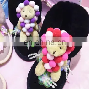Aidocrystal Wholesale Black Pink 2016 New Style Cute Plush Bear Winter Warm Boots For Girls thumbnail-5