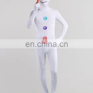 White Snow Man Lycra Full Body Party Dress Second Skin Suit Female thumbnail-4