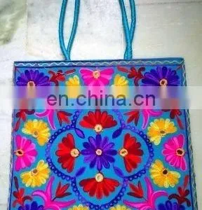 2015 New Arrival Indian Embroidered Sujani Handmade Shoulder Cum Shopping Bag Tote Handbag thumbnail-1