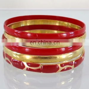 Wholesale Maroon Party Wear Indian Imitation Bangles- Fashion Bangle Set-Imitation Fashion Costume Bracelet thumbnail-3