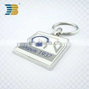 Square Shape Hard Enamel Custom Metal Car Keychain thumbnail-1