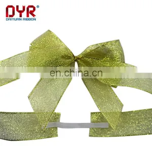 Gold Pre-tied Ribbon Gift Bow With Elastic Band thumbnail-2