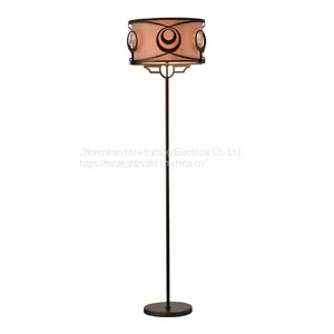 Iron Crystal Fabric Shade Living Room Decorative Floor Lamp thumbnail-1