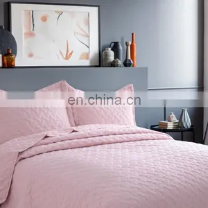 California Luxury Bulk Custom Bedsheet Polyester Pink Adult Comforter Quilt Set thumbnail-6