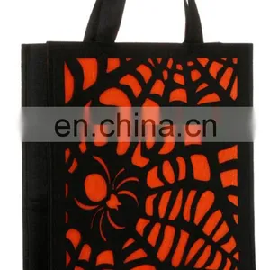 Wholesale Halloween Felt Pumpkin Candy Tote Bag for Kids Trick or Treat Bag thumbnail-6