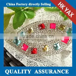 Jw0912 New Design Fancy Rhinestone Applique;Flower Rhinestone Patch;Wholesale Rhinestone Applique thumbnail-5