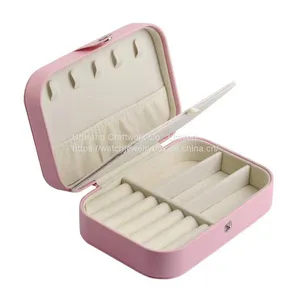 Beige Pink Light Pink 3 Colors Leather Jewelry Box Mini Jewelry Storage Box thumbnail-2