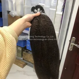 Natrual Color Deep Curly U-tip Human Hair Extension Nail Hair Extension thumbnail-2