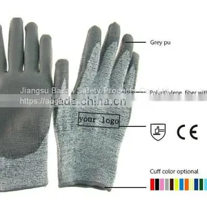 13 Gauge HPPE Knitted 5 Level PU Coated Anti Cut Glove thumbnail-2