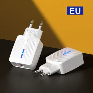 2022 5V2A 3A Quick Charging Mobile Phone 2 USB Wall Charger Adapter QC 3.0 EU/US Plug Charger thumbnail-5