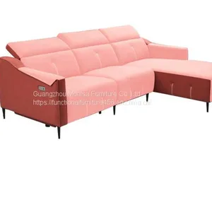 Italian Minimalist Living Room Combination Fabric Sofa Three-Seat High-Quality L-Shaped Cotton And Linen Chaise Longue Sofa thumbnail-4