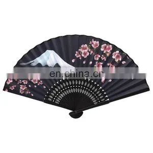 Custom Decorations Single-sided Folding Fan Bamboo Silk Cloth Lady Fan With Tassels thumbnail-1
