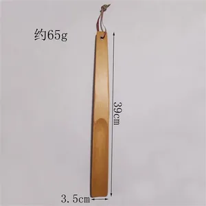 Eco-friendly Handle Beech Shoehorn Wood Customized Logo Hotel Homehold Reusable Shoe Lifter thumbnail-3