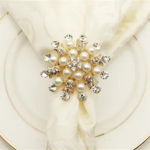 Luxury Gold Silver Metal Napkin Ring Holder Wedding Bridal Shower Gift Baptism Table Decor thumbnail-4