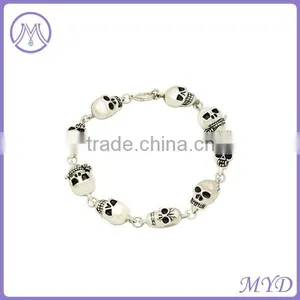 High Quality Stainless Steel Chain Bracelet With Skull thumbnail-3