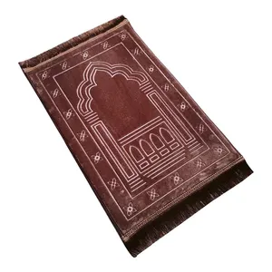 Production Prayer Mat Muslim Islamic Prayer Mat Washable Rug Luxury Back Rest Padded Fold Anti Slip Prayer Mat Carpet thumbnail-4