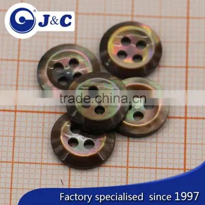 Custom Carving Natural Brown Mother of Peal Shell Button for Lady Dress thumbnail-1