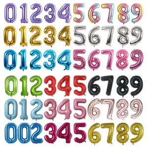 Happy Birthday 0-9 Ballons Party Decoration Helium 40 Inch Mylar Foil Number Balloons Globos De Numeros thumbnail-2