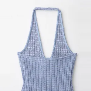 New Women's European and American Style Fashionable Elastic Neck Hanging Collar Dress thumbnail-4