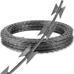 Thickness Razor Wire Panel Three Coil Prison ECO FRIENDLY Barbed Wire Mesh Fence Welded Razor Spiked Wire Mesh thumbnail-6