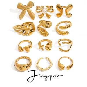 Wholesale 18K Gold PVD Plated Ring With Scratch Resistant TiN Layer thumbnail-2