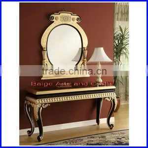 Antique Wall Decorative Wood Console Table and Mirror S-1804B thumbnail-1