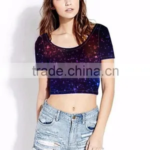(Trade Assurance)Young Aloud SHORT SLEEVES CROP TOP thumbnail-1