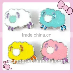 Sheep Cartoon Enamel Slide Charm 8mm Inner Width Wholesale thumbnail-1