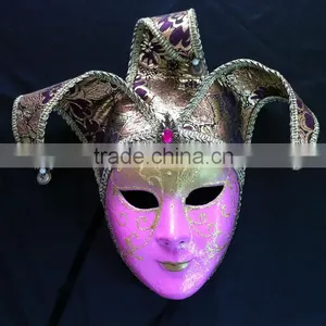Full Face Paper Ball Mask Pink Rhinestone thumbnail-1